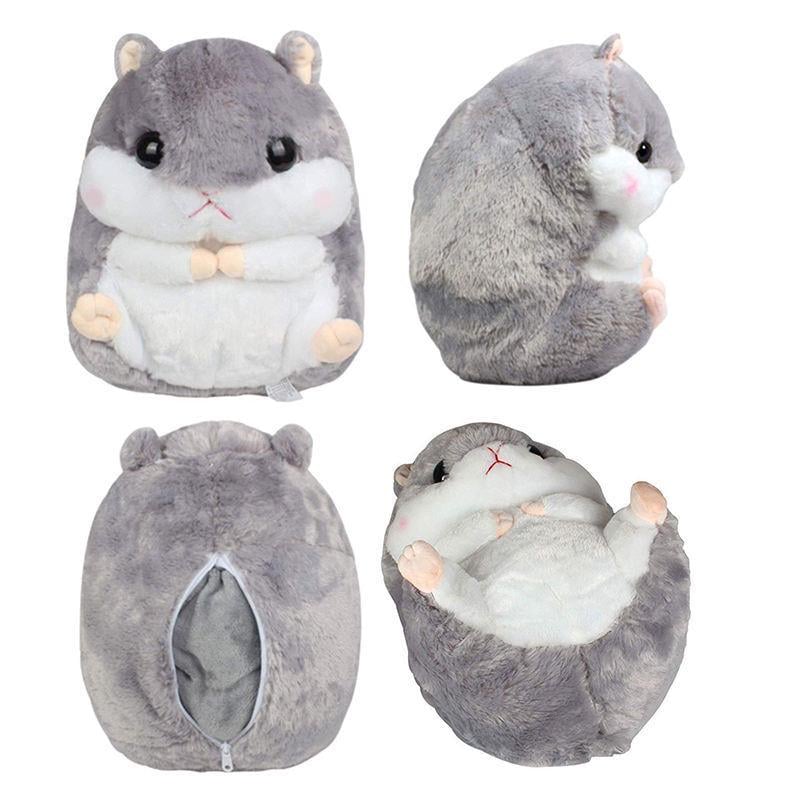 Мягкая игрушка Хомяк 38 см и плед 110х160 см Серый (70328) - фото 4