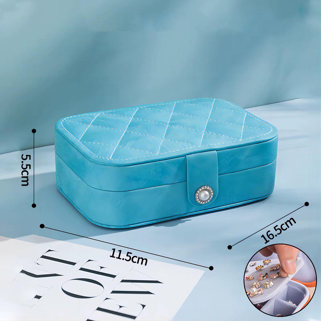 Скринька-органайзер для прикрас та аксесуарів 16,5х11,5х5,5 см Блакитний (ST0410) - фото 4 Скринька-органайзер для прикрас та аксесуарів 16,5х11,5х5,5 см Блакитний (ST0410) - фото 4