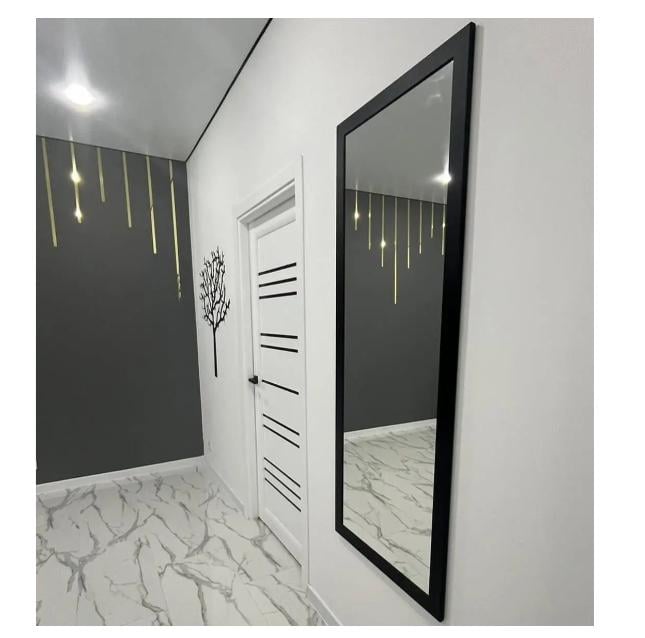 Зеркало настенное 1800 в полный рост в раме 1500х800 мм Черный (29365864)