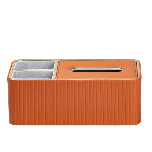 Серветниця-органайзер з еко-шкіри для дому та кафе 3 відділення Коричневий