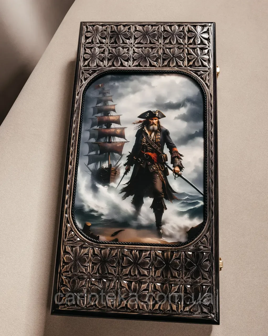 Нарды деревянные Carloteka Пират под стеклом