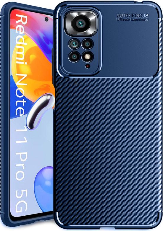 Чехол накладка Autofocus Carbon Xiaomi Redmi Note 11 Pro (4G/5G) Blue (30758-28)