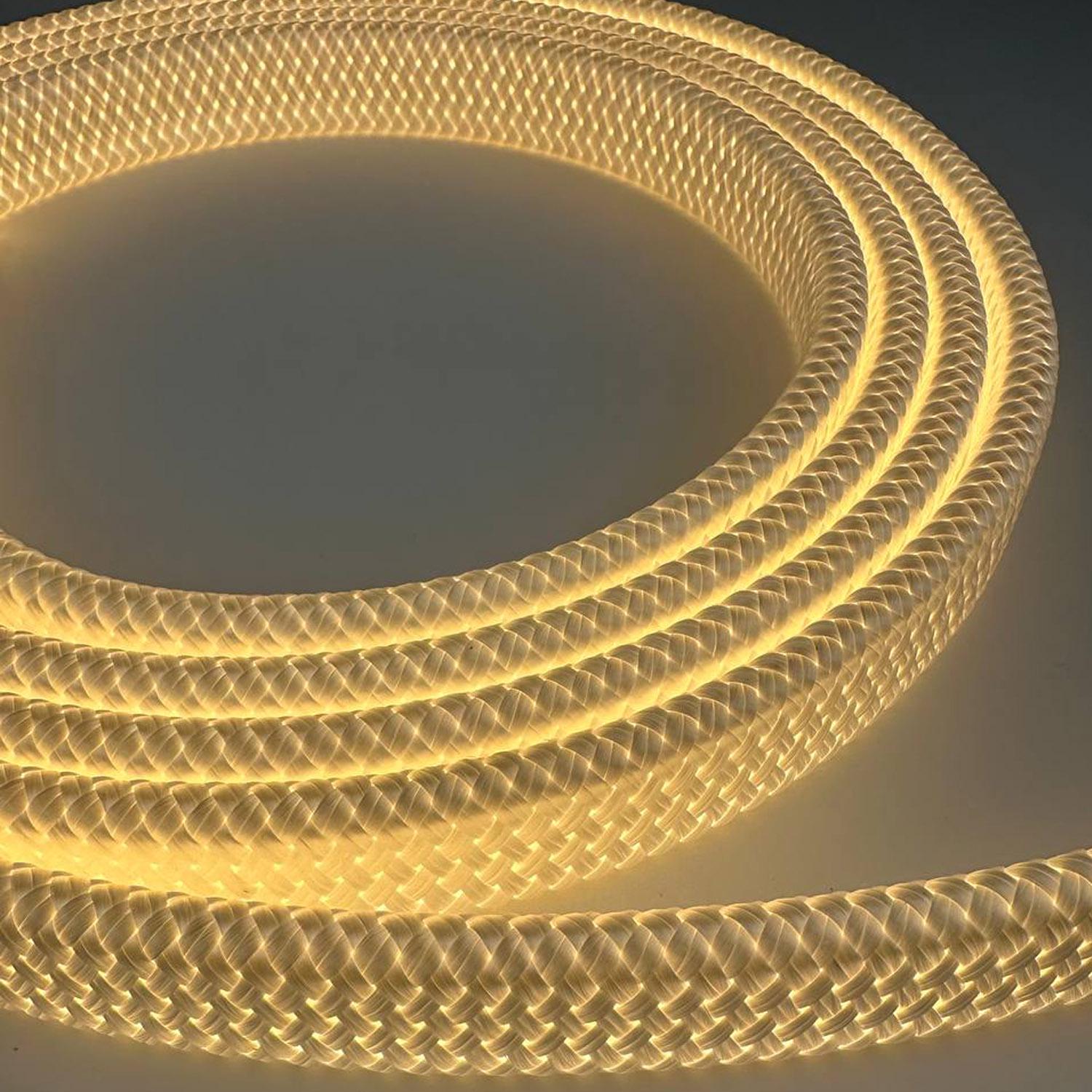 Неон гибкий плоский LED 38х10 мм в тканевой оплетке без LED ленты