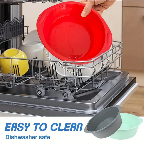 Силиконовая форма для пирогов и тортов круглая с ручками 20 см Красный (SAM-04281) - фото 9