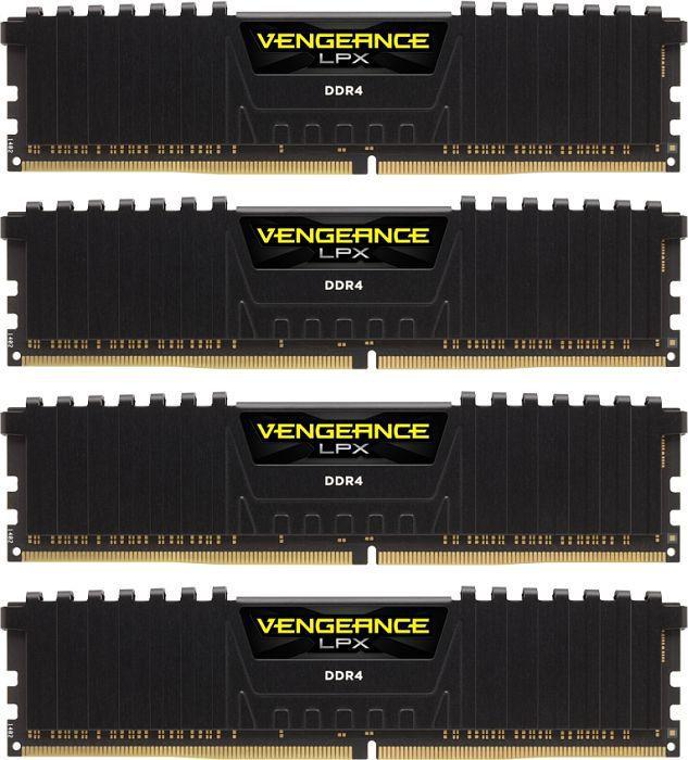 Пам'ять для настільних комп'ютерів Corsair 4x16GB DDR4 2666 MHz Vengeance LPX Чорний (CMK64GX4M4A2666C16) Пам'ять для настільних комп'ютерів Corsair 4x16GB DDR4 2666 MHz Vengeance LPX Чорний (CMK64GX4M4A2666C16)