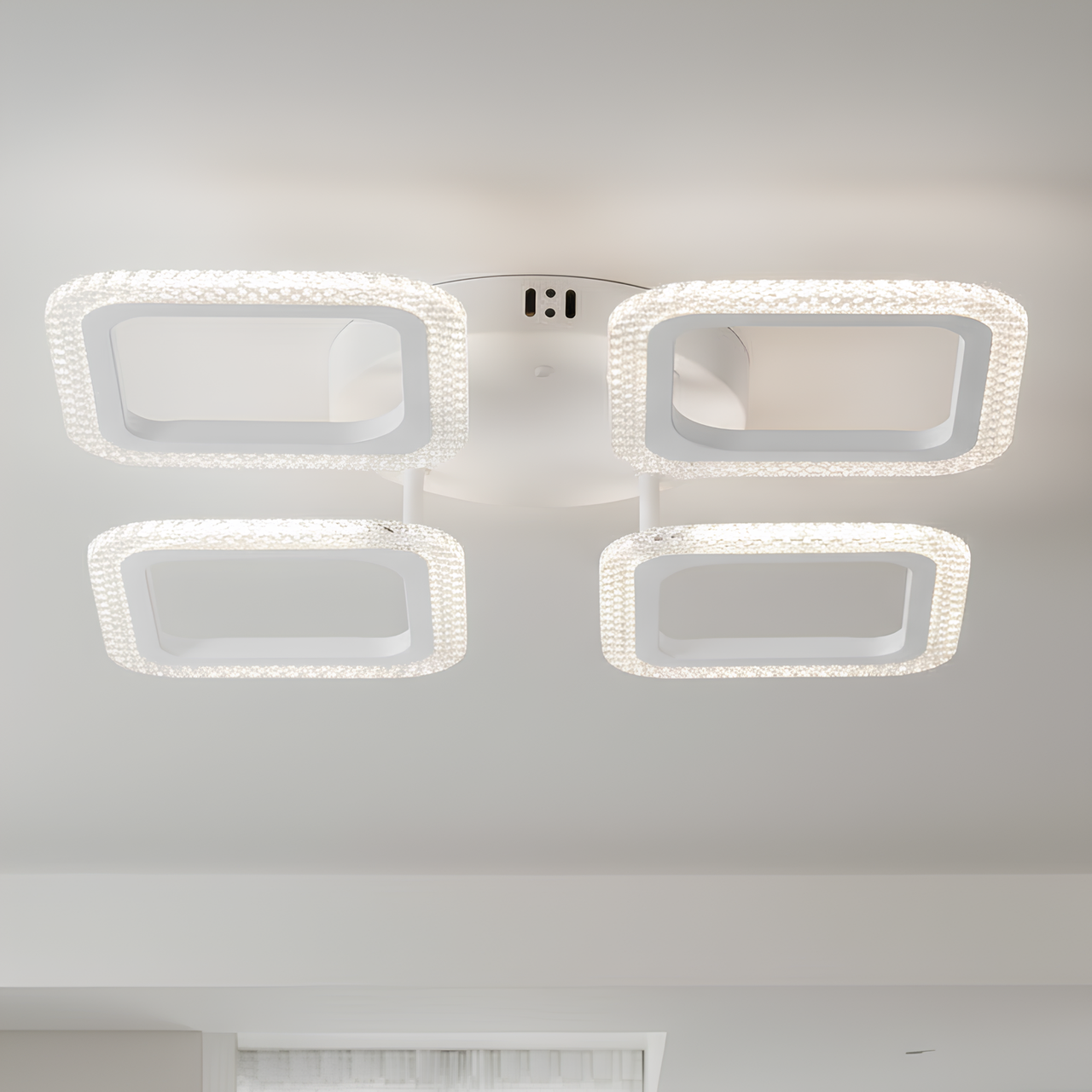 Люстра світлодіодна Valeso 64W в сучасному стилі 3000-6500K Білий (G 2708/4 WT) - фото 3 Люстра світлодіодна Valeso 64W в сучасному стилі 3000-6500K Білий (G 2708/4 WT) - фото 3