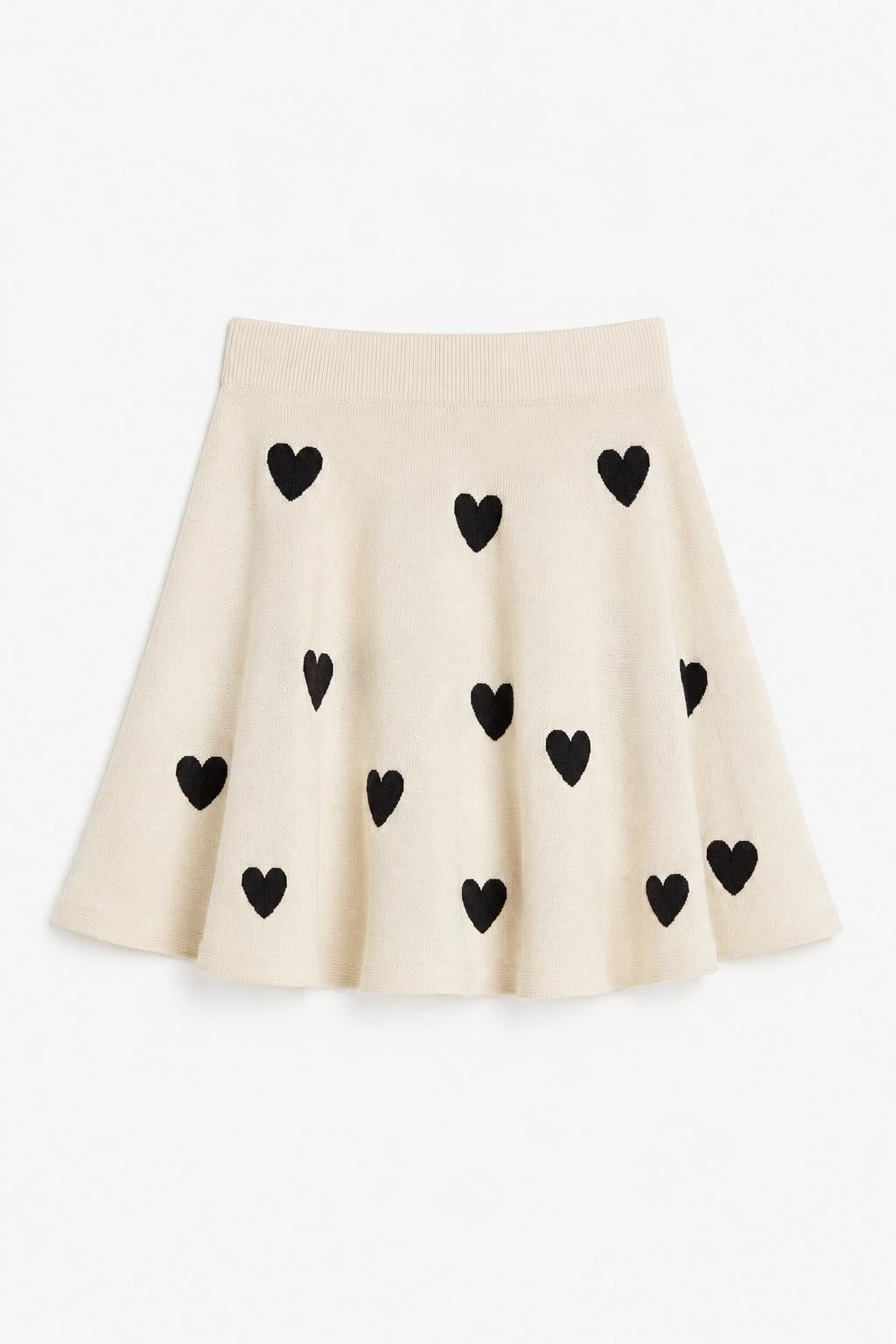 Юбка H&M Сердечки 134-140 см Молочный (1179402ОА)