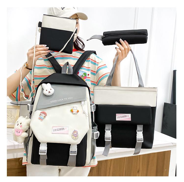 Школьный рюкзак для девочки 5в1 Черно-белый (yy589-2) - фото 3 Школьный рюкзак для девочки 5в1 Черно-белый (yy589-2) - фото 3