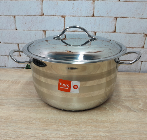 Каструля зі сталевою кришкою OMS з нержавіючої сталі для газу і індукці 3,3 л (2005.3,3) - фото 6 Каструля зі сталевою кришкою OMS з нержавіючої сталі для газу і індукці 3,3 л (2005.3,3) - фото 6