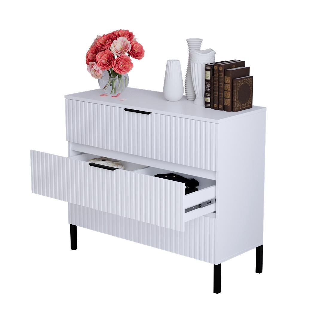 Комод DiPortes Саванна РЕТРО К-30 МДФ 100х83х40 см Белый матовый (01316) - фото 2