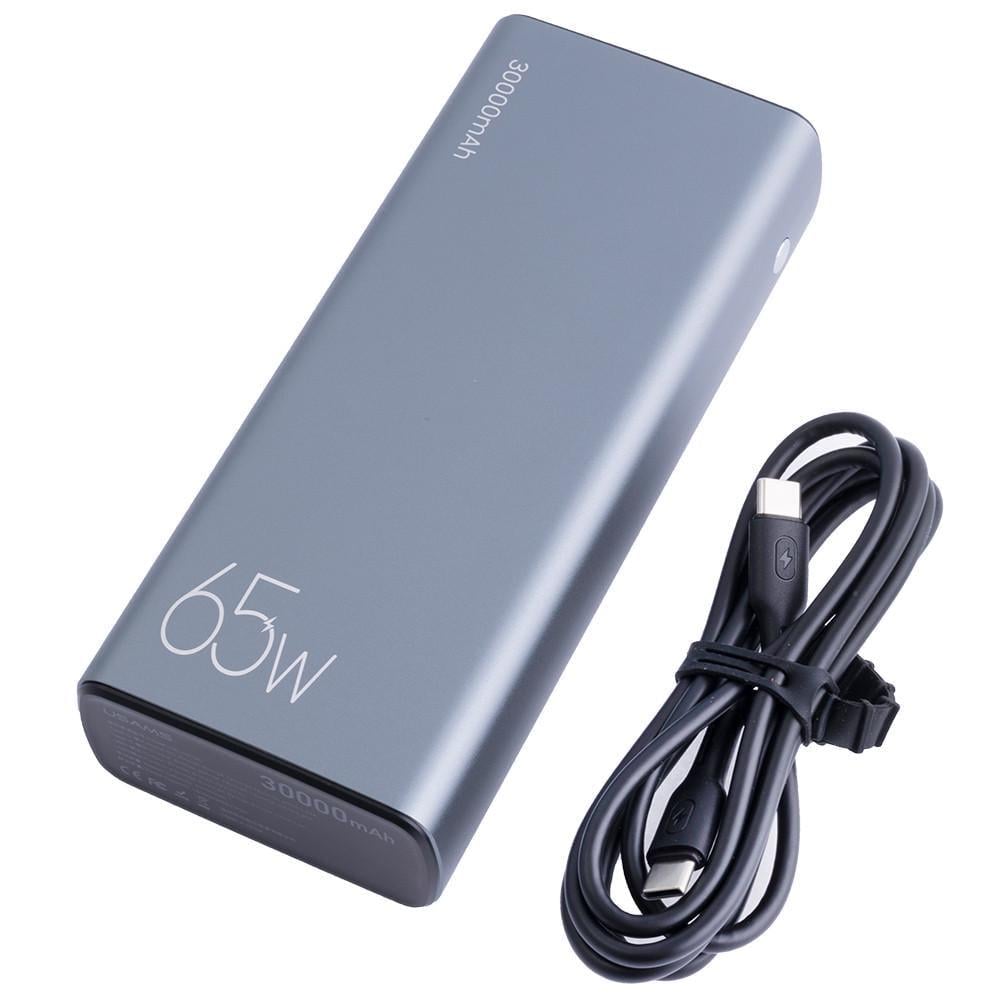 Повербанк Usams CM PB59 65W Fast Charge 30000 mAh + кабель 100 Вт Черный (12284809)