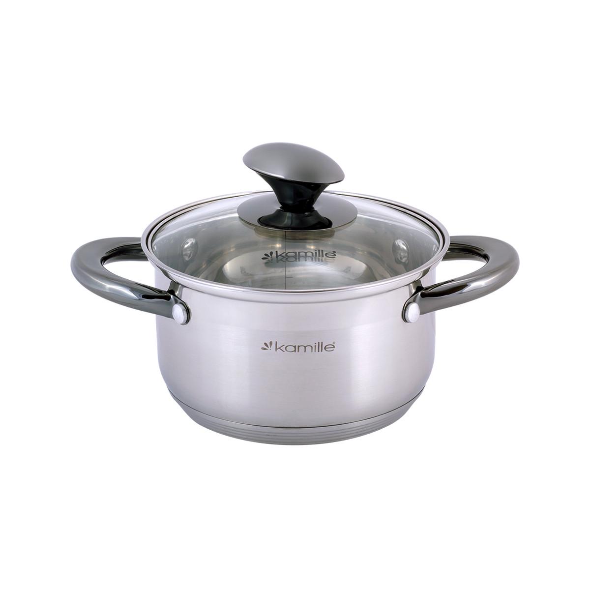 Набір каструль із кришками Kamille КМ-4925 із нержавіючої сталі з 4-х предметів Сталевий (150-84-4925) - фото 6