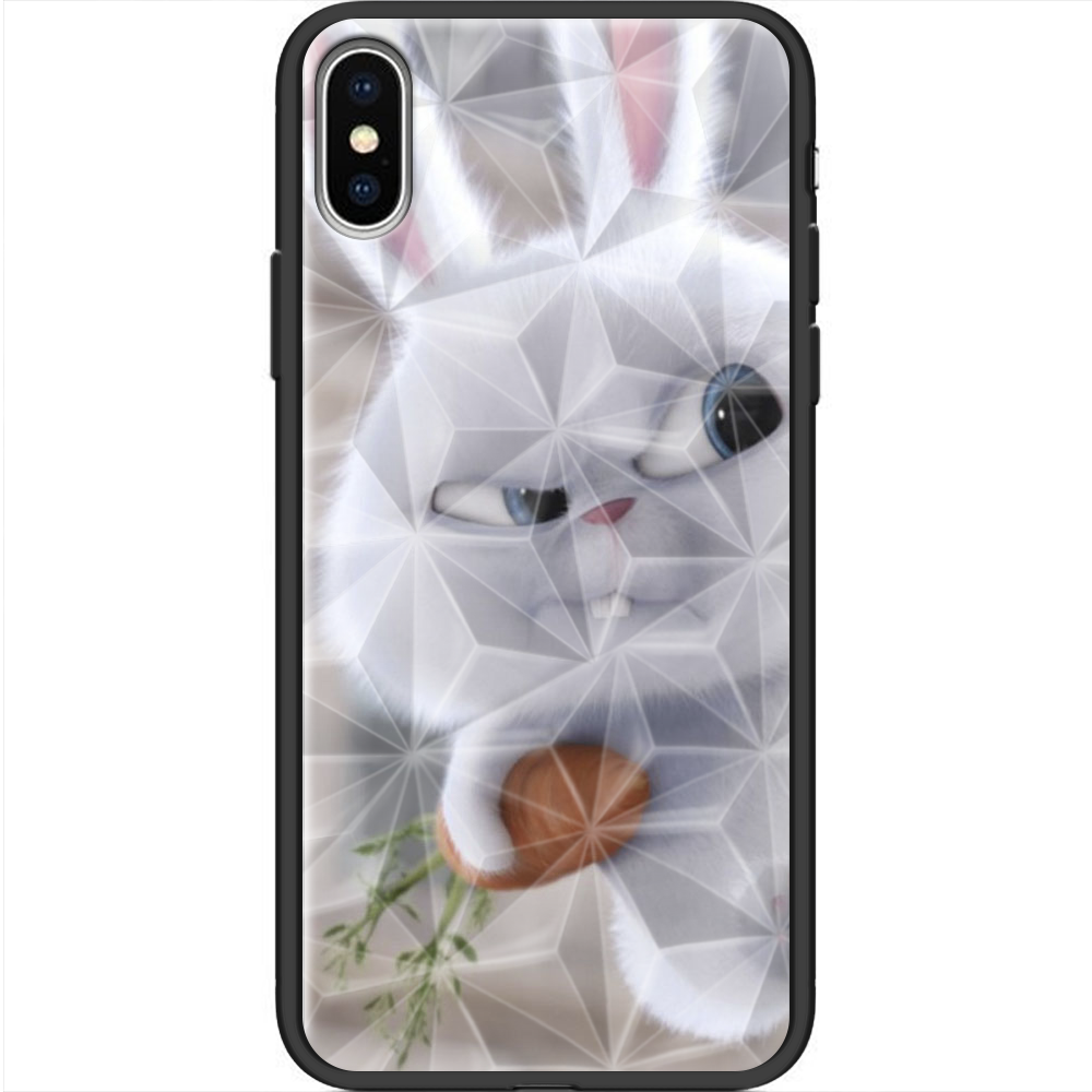 Чехол Boxface iPhone XS Rabbit Snowball Черный силикон с призмой (35413-up1116-38331)