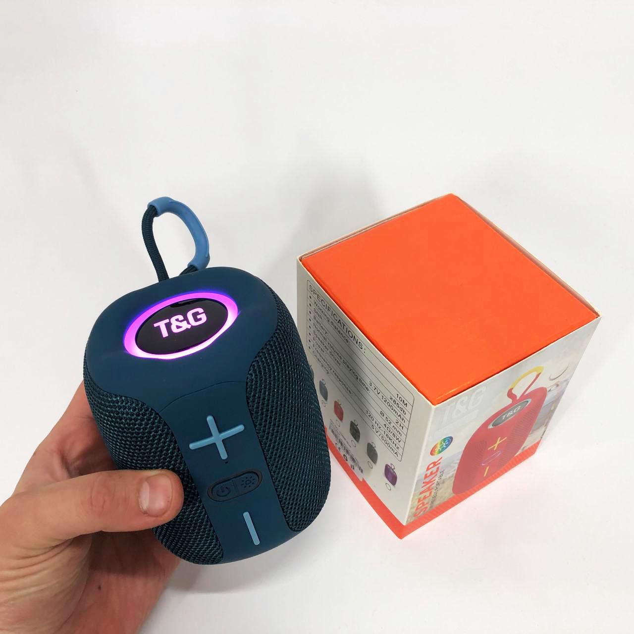 Колонка портативна з RGB підсвічуванням/акумуляторна TG658 8W Синій - фото 14