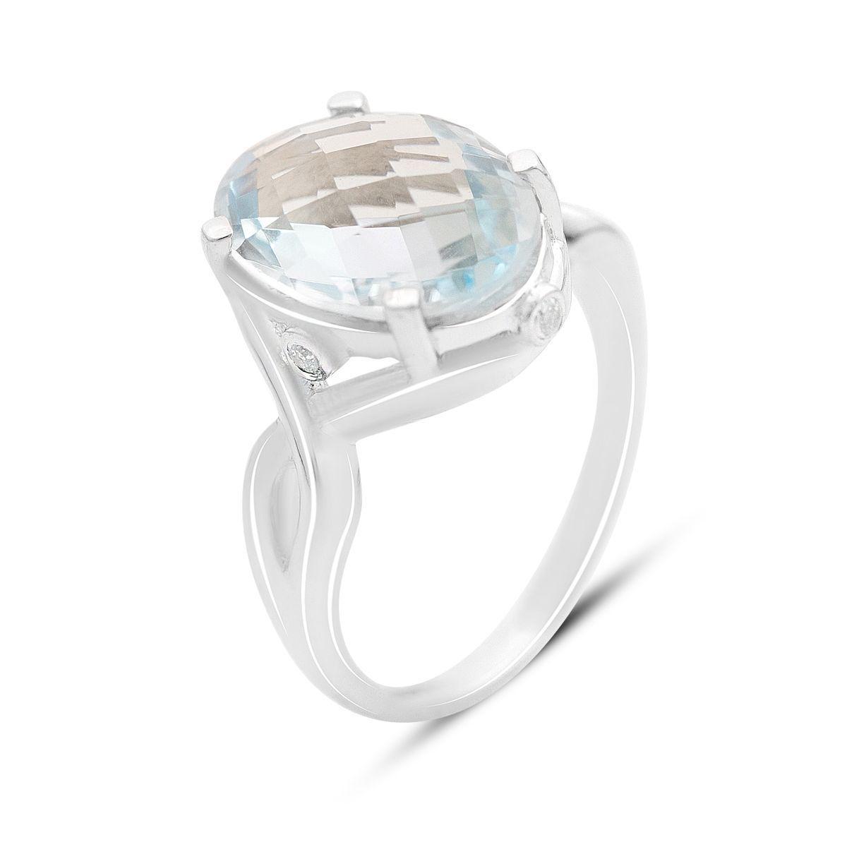 Кольцо серебряное Tiva с натуральным топазом 6,437 ct 5,17 г р. 18,5 (2165958)