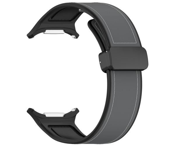 Ремешок Elegant leather Strap для Samsung Galaxy Watch Ultra с магнитной защелкой 47 мм Серый