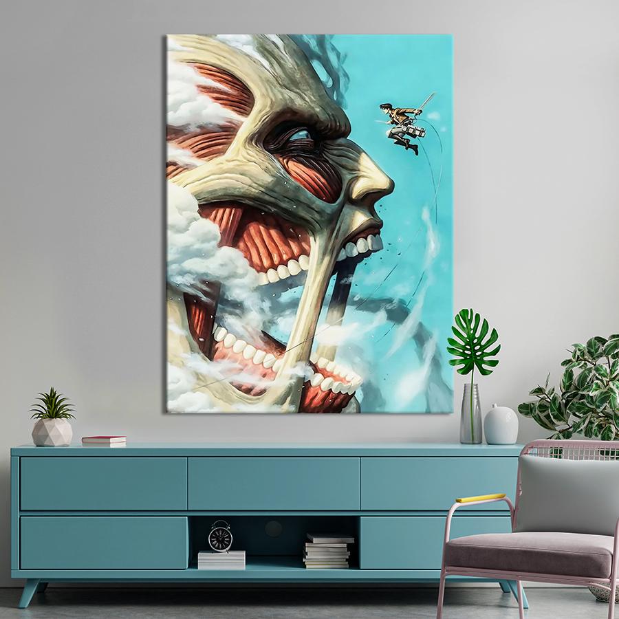 Настенний декор Японское аниме Атака титанов 107x80 см (YA-80)