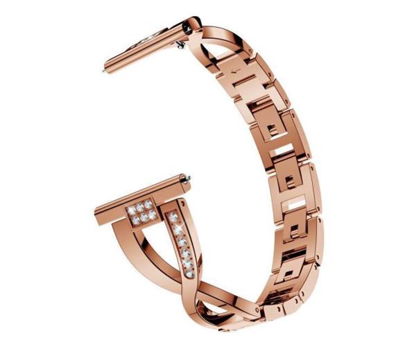 Ремешок металлический Diamond Glamour для Samsung Galaxy Watch 7 20 мм Rose/Gold