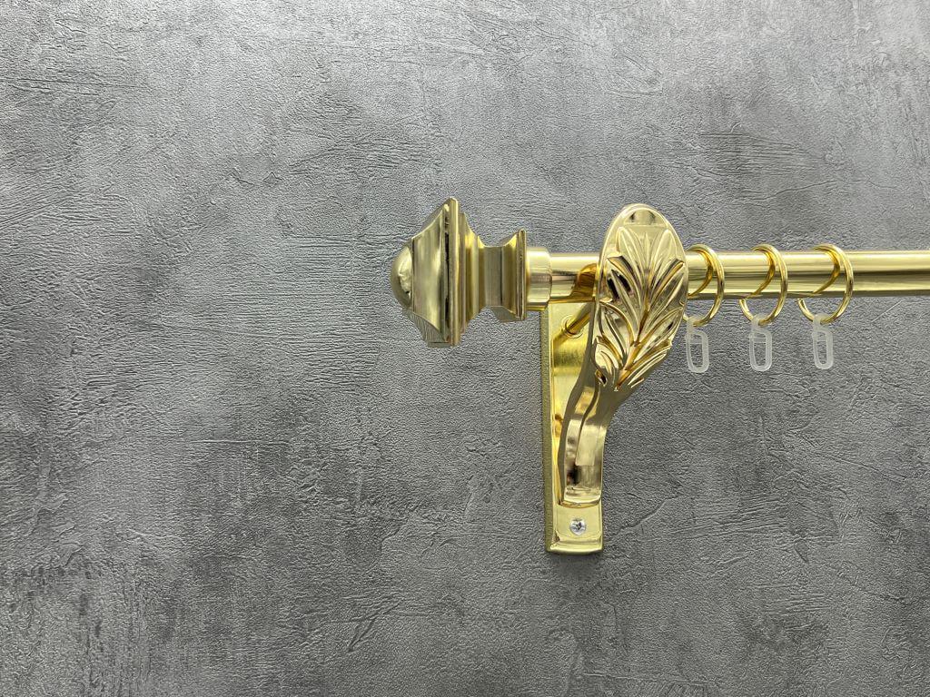 Карниз Quadrum Борджеза гладкая штанга одинарный ретро 25 мм 240 см Золотой