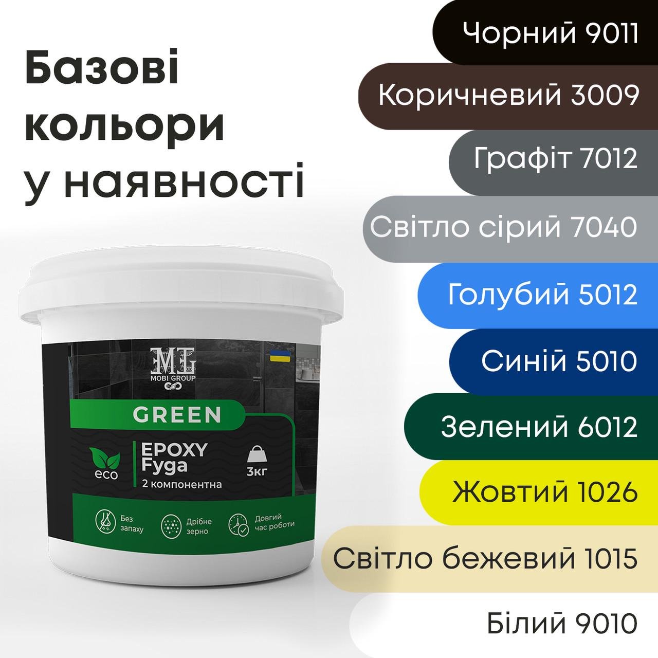 Фуга епоксидна Green Epoxy Fyga 3 кг Чорний RAL 9011 (22791416) - фото 8