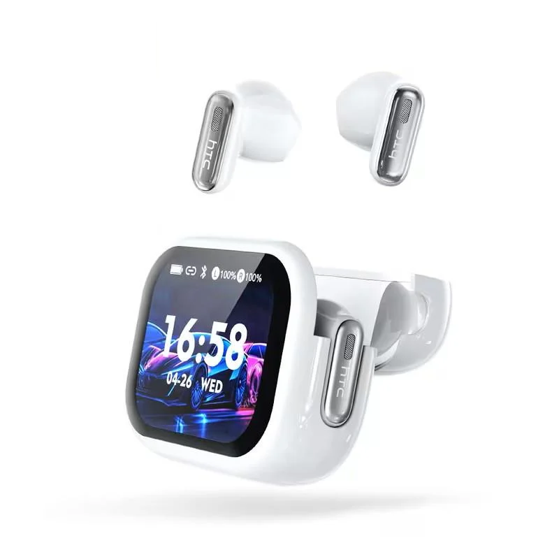 Наушники беспроводные HTC NE68 TWS Bluetooth с AI-переводчиком/HD-дисплеем/шумоподавлением ENC Белый (3108988107)