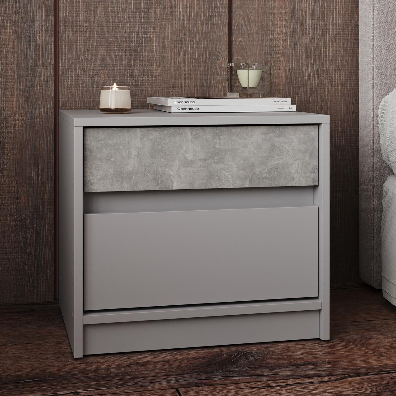 Тумба прикроватная Еверест Стайл-500 Кашемир/Бетон (121386)