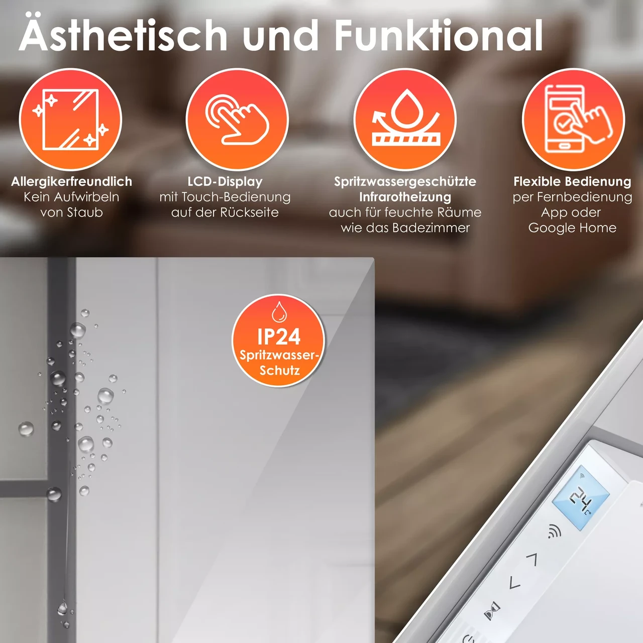 Инфракрасный обогреватель KESSER 50°C 500 Вт (225852449725-500) - фото 8