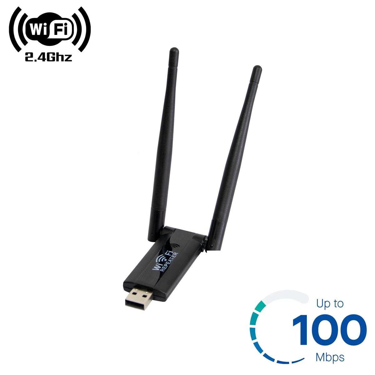 Репитер WiFi USB 2,4G активный усилитель (1010540-Black) - фото 2