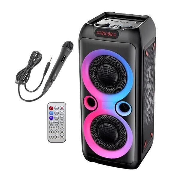 Мощная Колонка с микрофоном и аккумулятором + пульт TTD-2809 с подсветкой RGB Bluetooth блютуз (407)