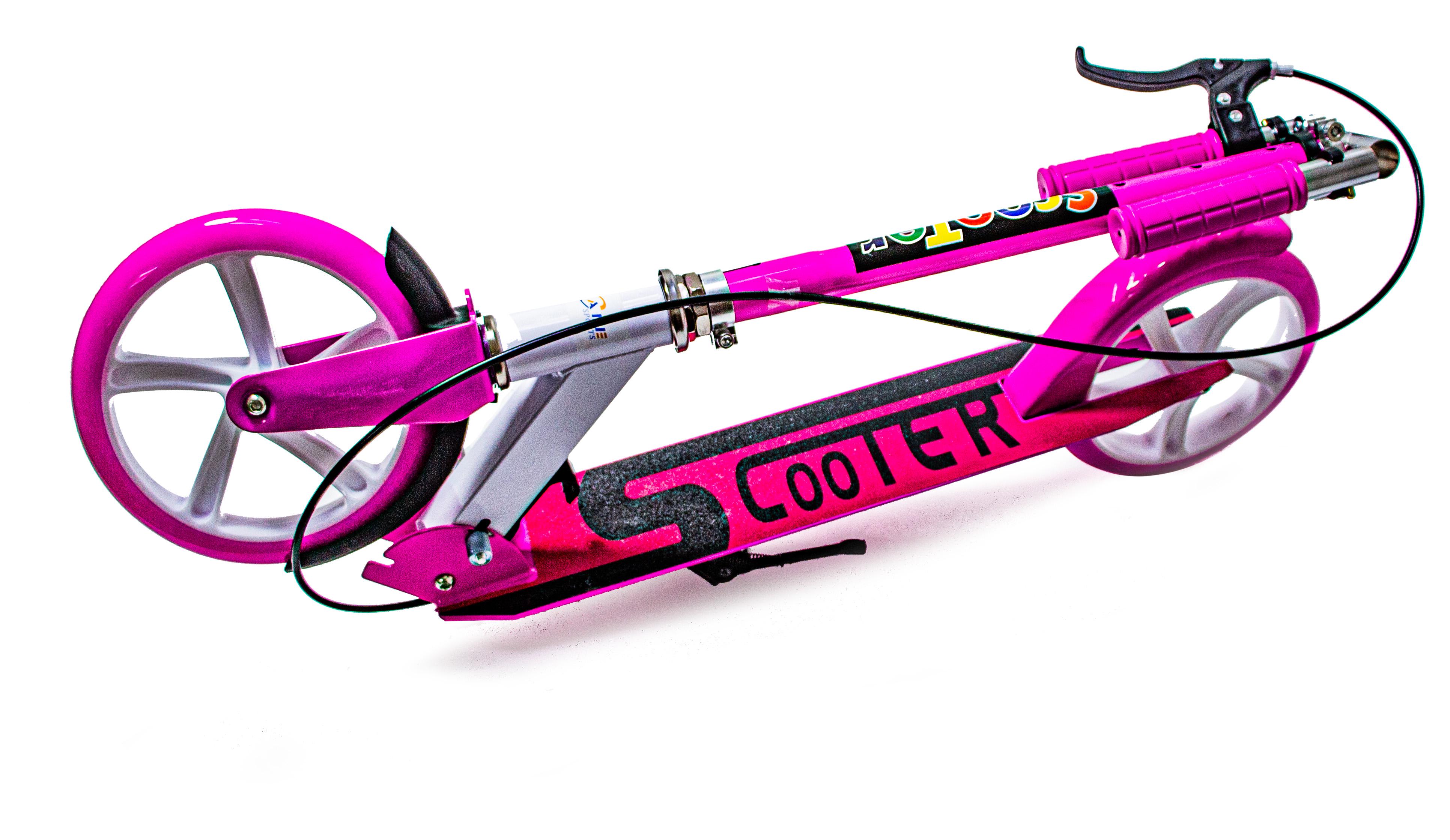 Самокат двухколесный Best Scooter ручной тормоз Pink (787875911) - фото 3