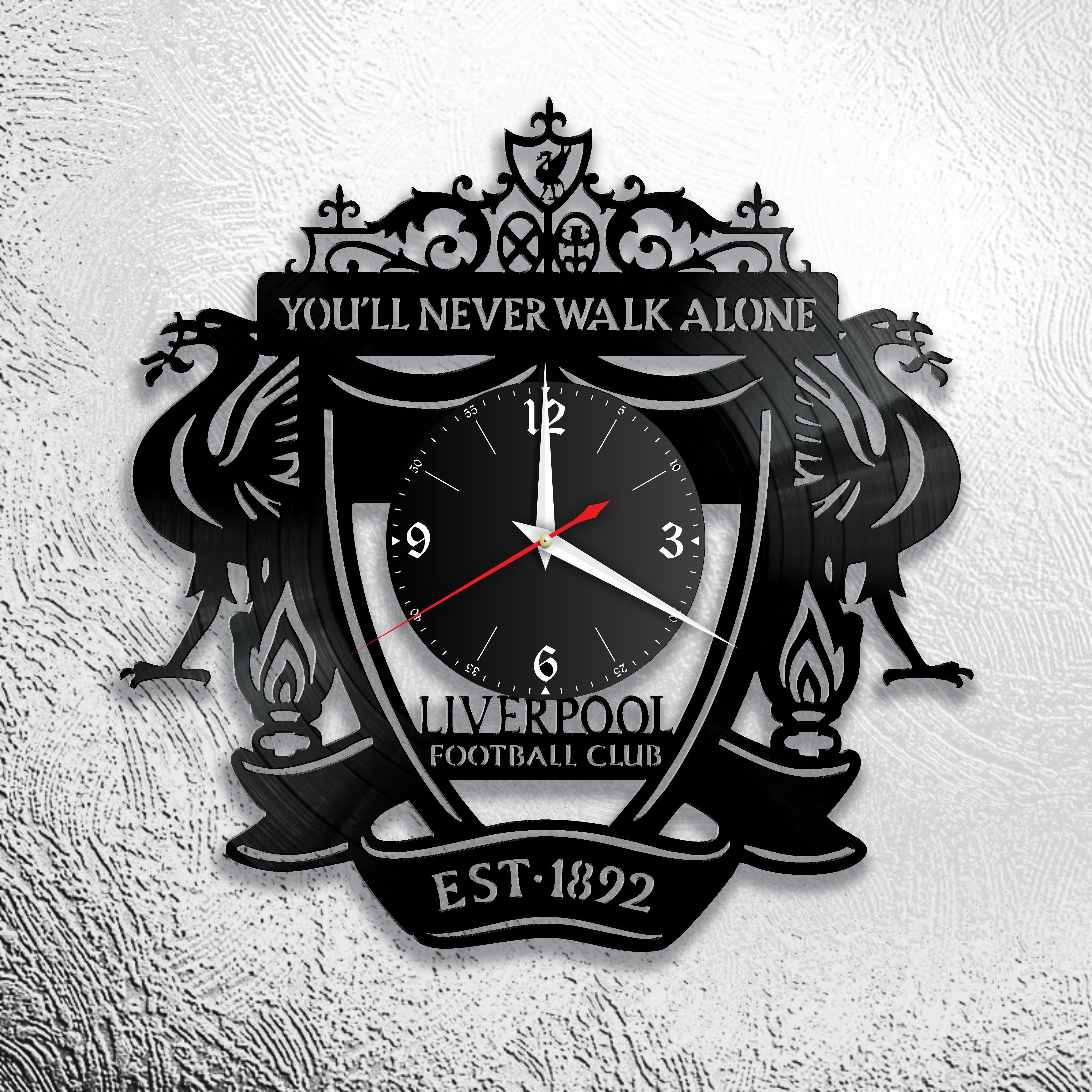 Годинник настінний FC Liverpool 0984 з вінилової платівки
