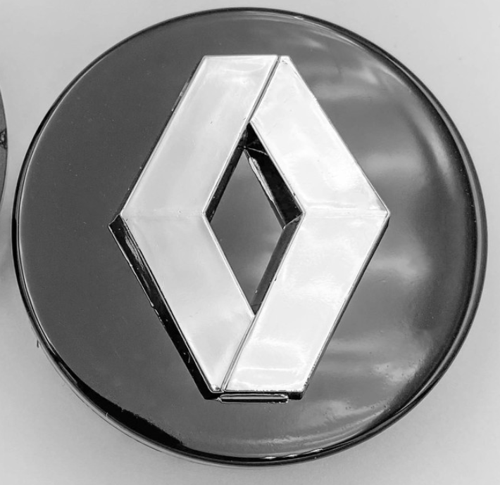 Заглушки дисков Renault 60 мм Черный/Хром (26551591)