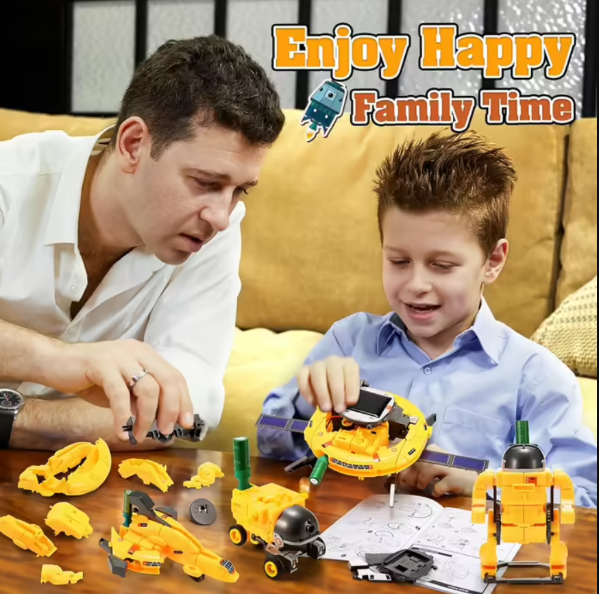 Конструктор STEM науковий Робот на сонячній батареї 6в1 Жовтий (СТЕМ3) - фото 8 Конструктор STEM науковий Робот на сонячній батареї 6в1 Жовтий (СТЕМ3) - фото 8