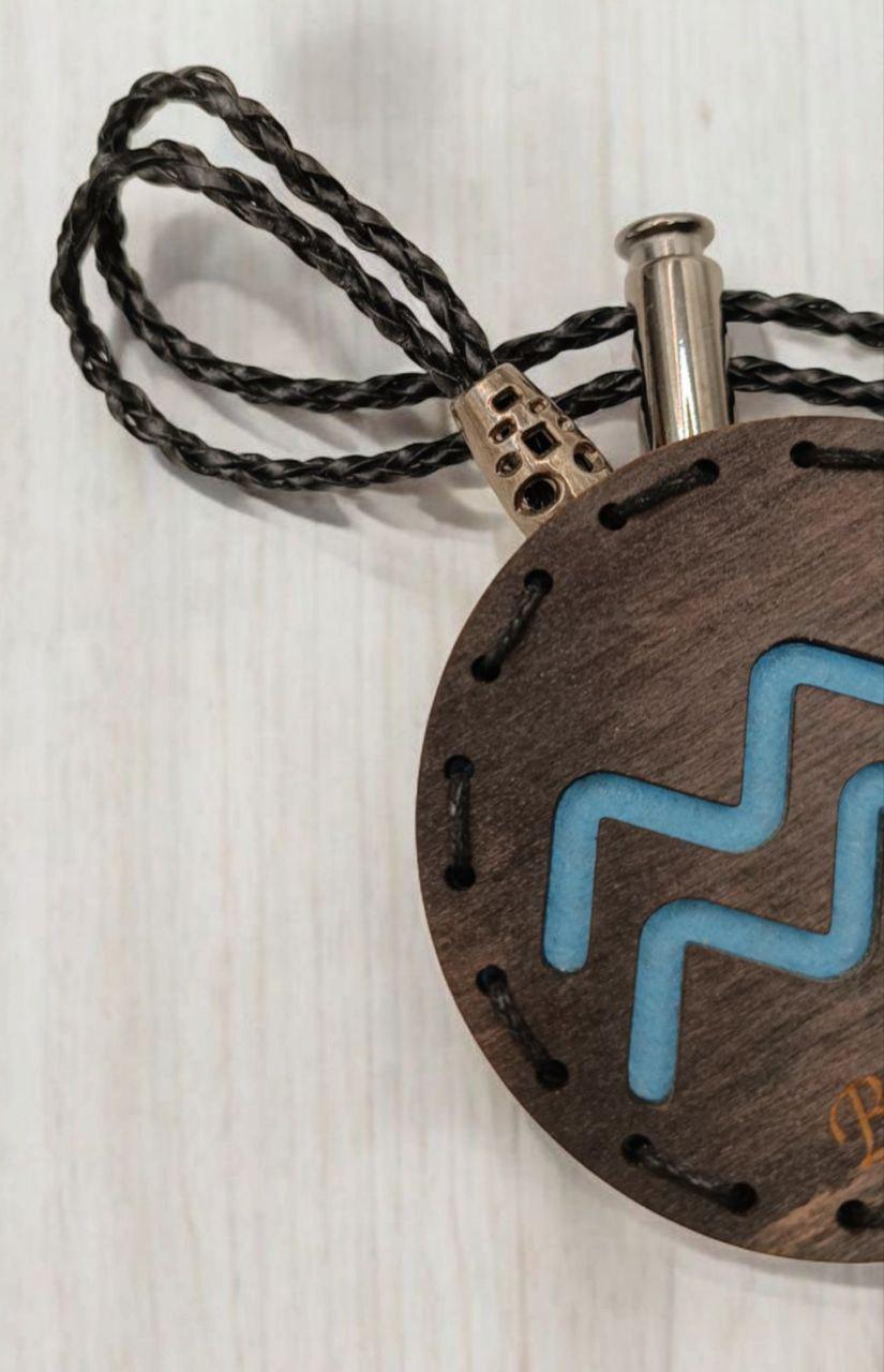 Ароматизатор для авто со знаком зодиака Водолей из дерева/войлока и аромапарфюм 10 мл (92) - фото 4