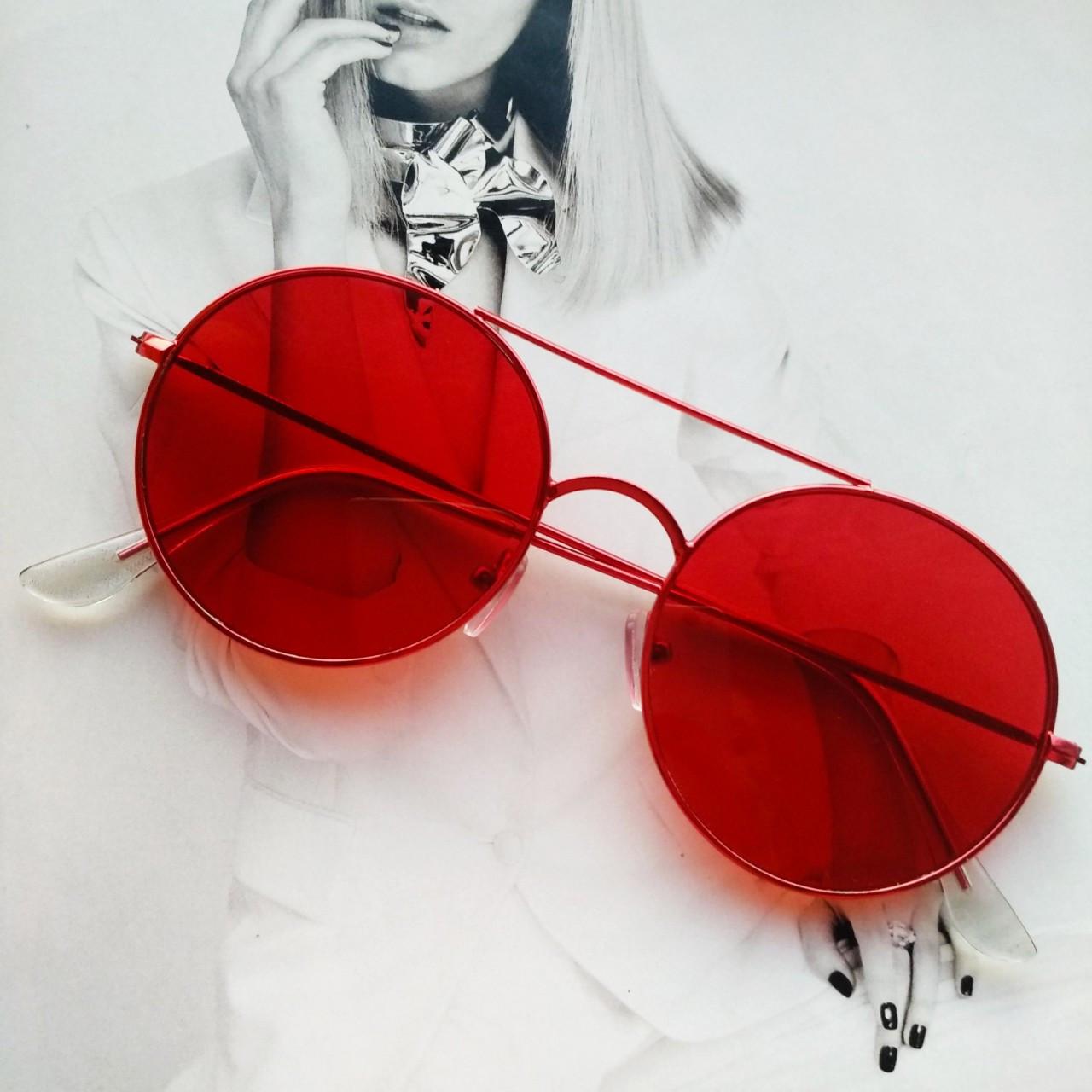 Солнцезащитные очки круглые с цветной линзой Желтый - фото 2 Солнцезащитные очки круглые с цветной линзой Желтый - фото 2