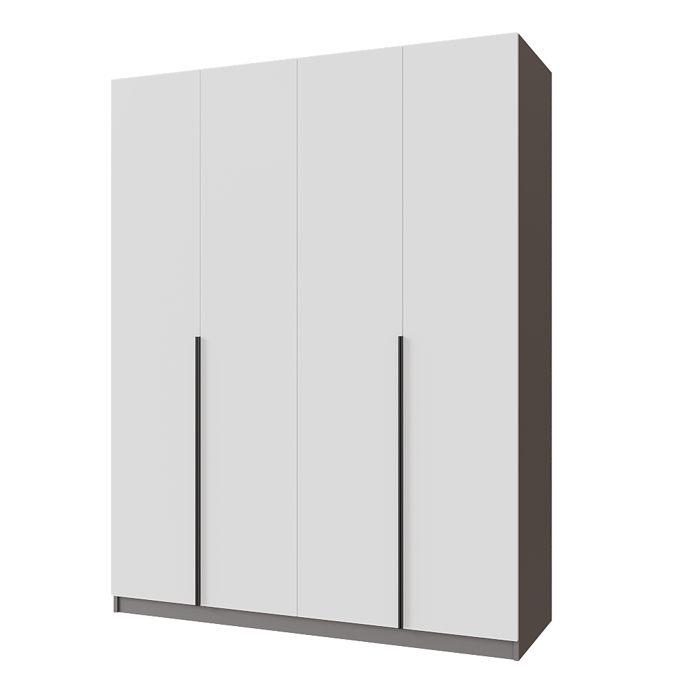 Шкаф распашной с тумбой Меблітренд Чиназес ЧиТ-1600 1600х500х2050 мм Графитовый/Белый (27286200)