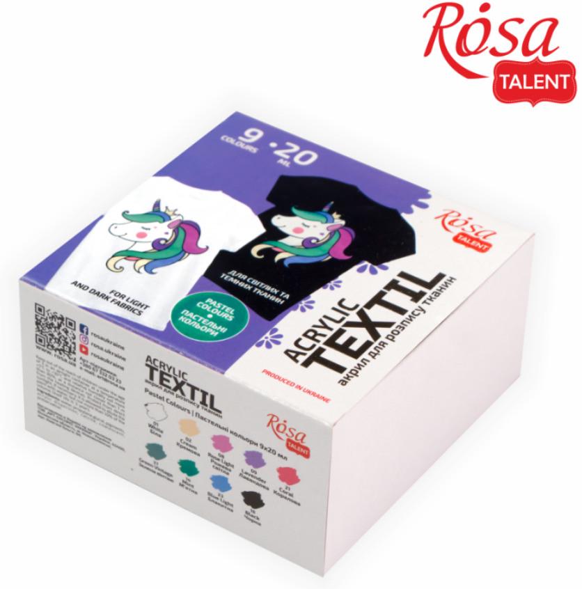 Набор акриловых красок по ткани ROSA UNICORN 9 цветов по 20 мл - фото 6