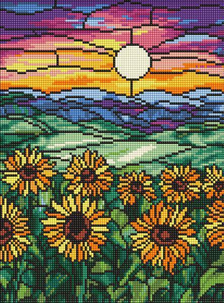Алмазная мозаика Ideyka Поле подсолнечников 30x40 см (Id-AMO8072)