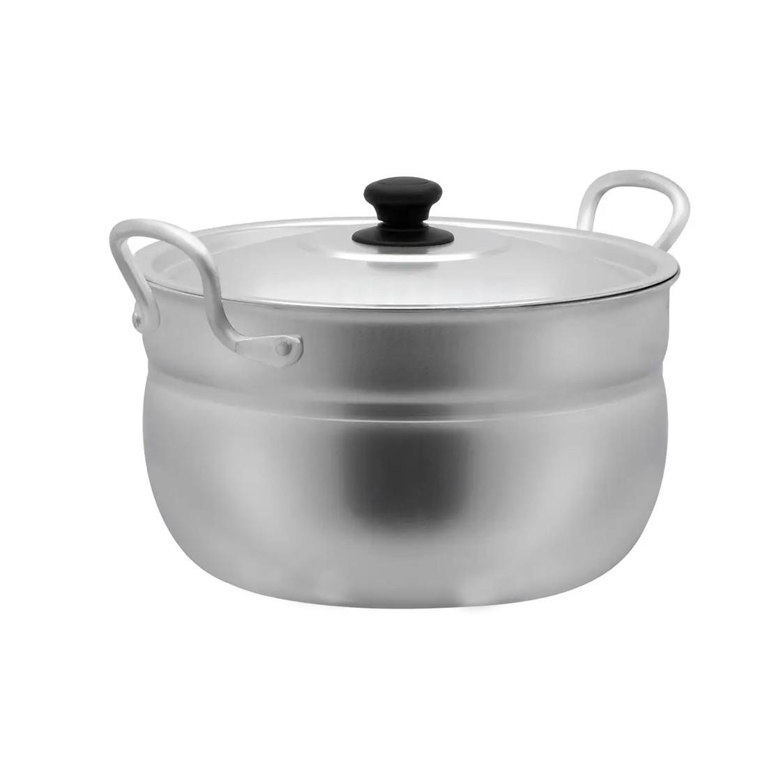 Кастрюля сферическая с крышкой Interos алюминиевая 15 л 36 см - фото 1