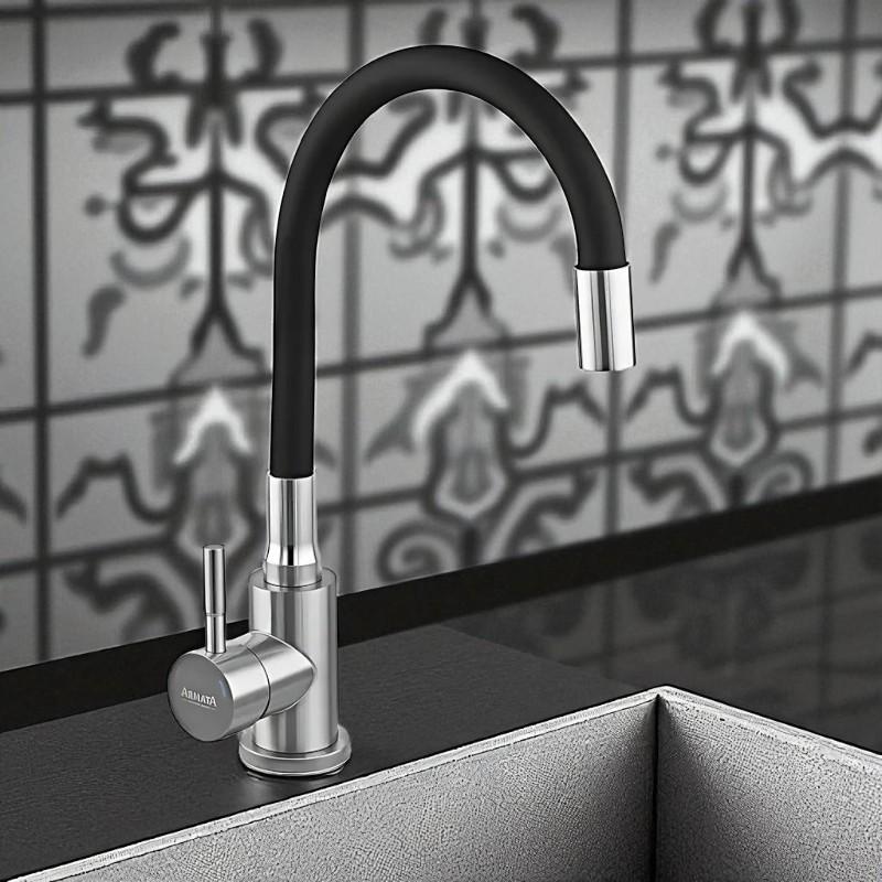 Кран для кухни с гибким шлангом высокий однорычажный Armata SUS-011 нержавеющая сталь Хром (b-CH6480) - фото 7 Кран для кухни с гибким шлангом высокий однорычажный Armata SUS-011 нержавеющая сталь Хром (b-CH6480) - фото 7