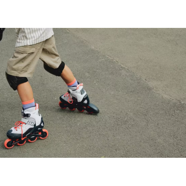 Ролики детские раздвижные OXELO FIT3 EU р. 29-32 Серо-оранжевый (2529819331) - фото 10
