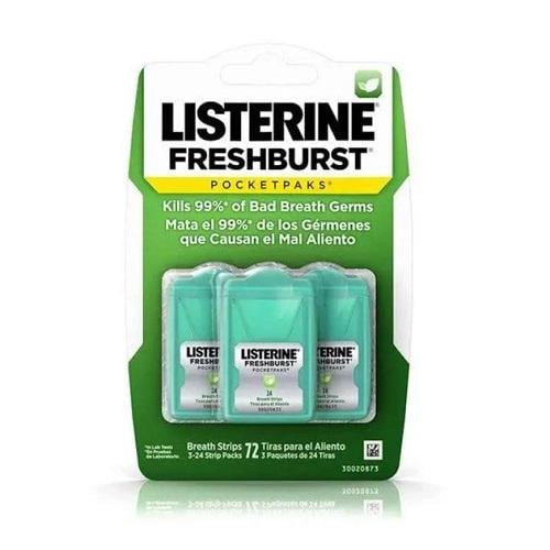 Набор мятных полосок Listerine PocketPaks Breath Strips FreshBurst 72 шт. (00241)