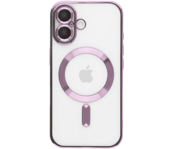 Чехол силиконовый Fashion Shining для iPhone 17 с поддержкой беспроводной зарядки Розовый