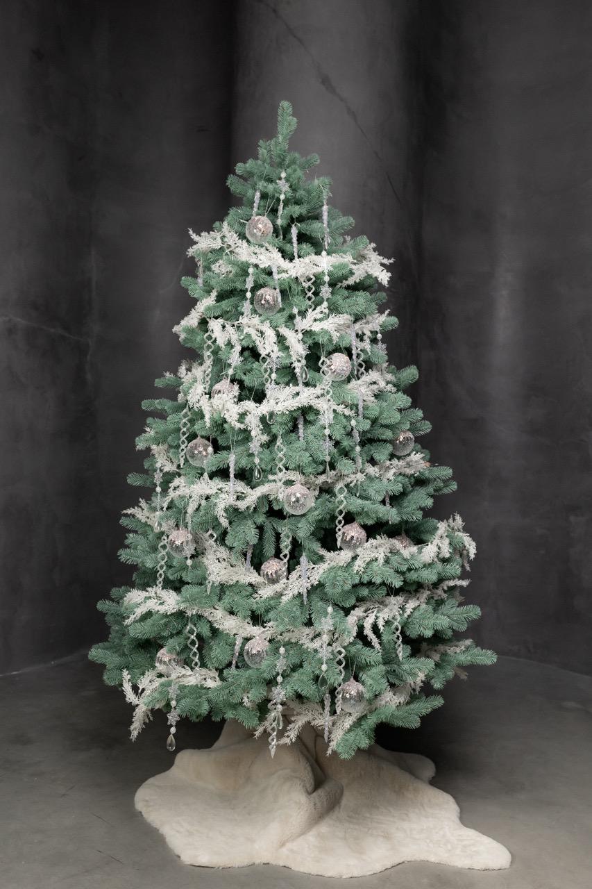 Елка искусственная литая ЭЛИТ с металлической подставкой на 30% пышнее Зеленая 2,12 м Голубой (28119046)