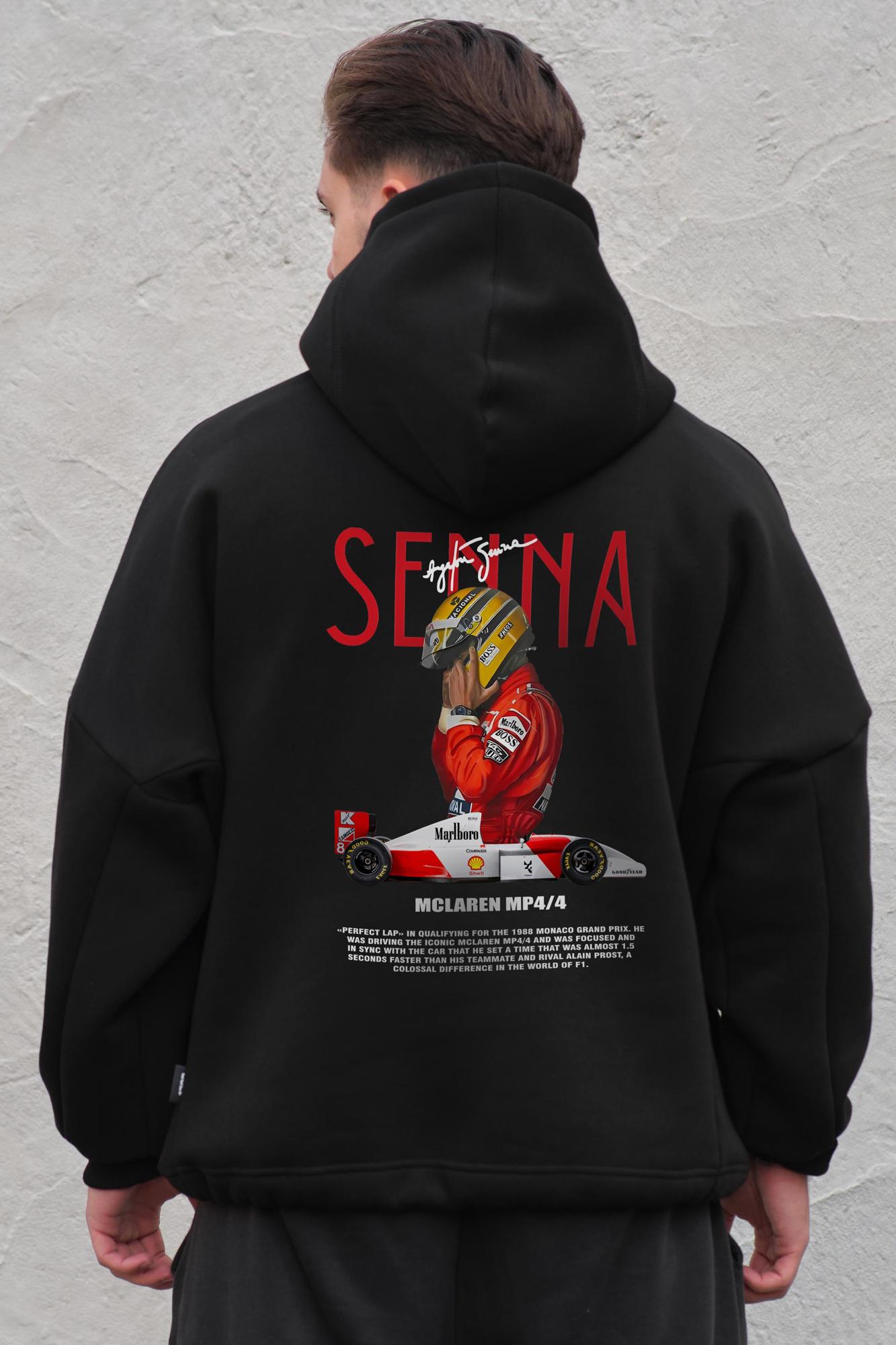 Худи на флисе Without с капюшоном и принтом Senna оверсайз Black (8055546) Худи на флисе Without с капюшоном и принтом Senna оверсайз Black (8055546)