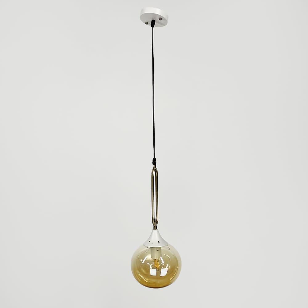 Підвісний світильник із бурштиновим плафоном 44х16 см (12616/1 WT+AM) - фото 2 Підвісний світильник із бурштиновим плафоном 44х16 см (12616/1 WT+AM) - фото 2