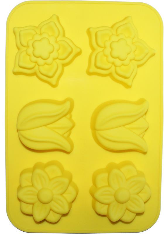 Форма силиконовая для выпечки Садовое планшет 6 ячеек (HH-626)