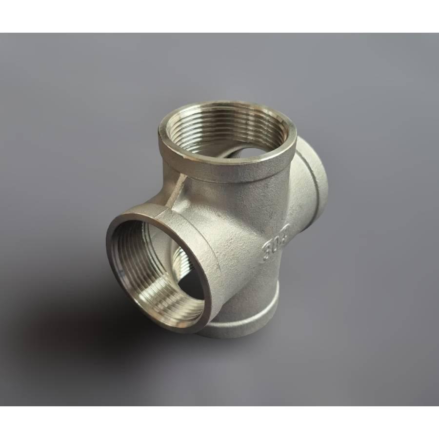 Крестовина муфтовая Ду40 нержавеющая сталь AISI304 ВР BSPP Class 150 90° 1-1/2" (29203333) - фото 7 Крестовина муфтовая Ду40 нержавеющая сталь AISI304 ВР BSPP Class 150 90° 1-1/2" (29203333) - фото 7