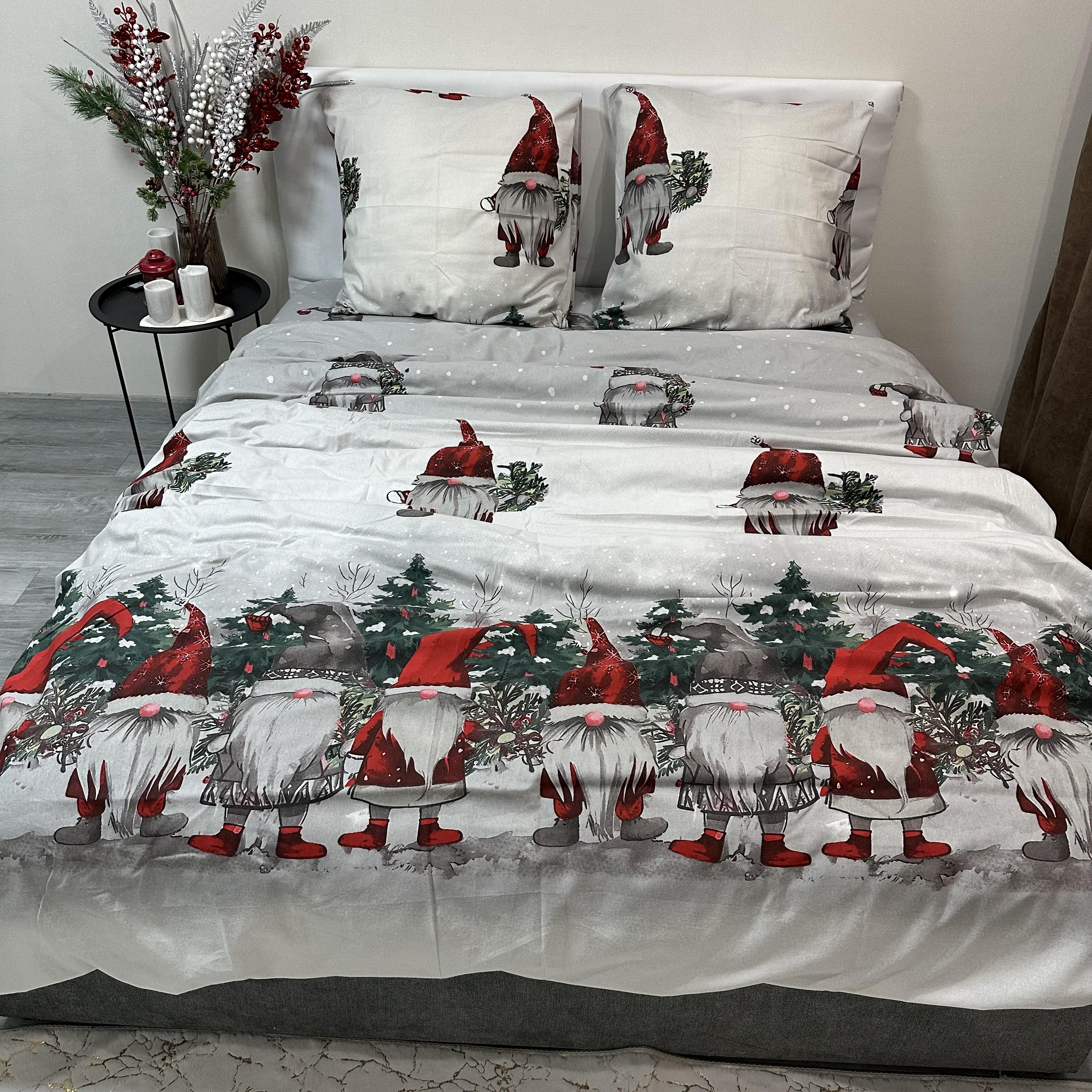 Комплект постільної білизни байкова Зимовий євро Сірий (байка 2-3) - фото 3 Комплект постільної білизни байкова Зимовий євро Сірий (байка 2-3) - фото 3