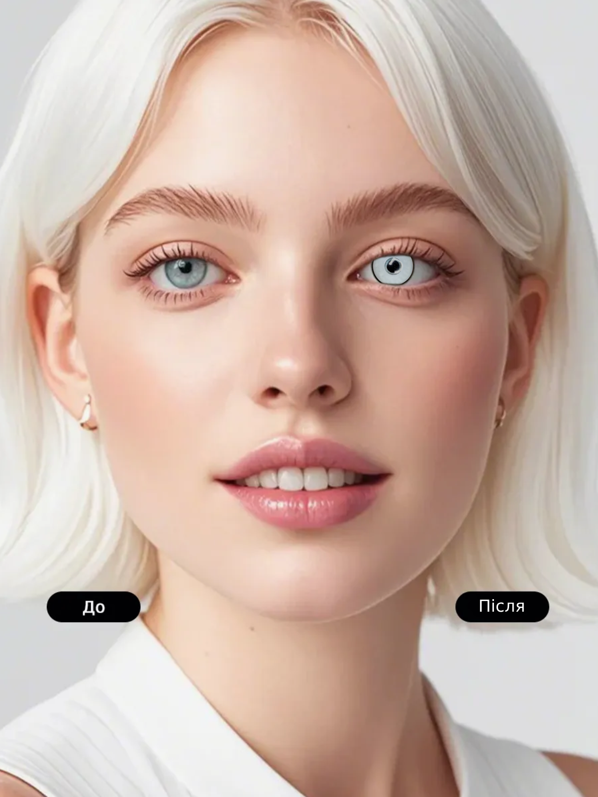 Контактні лінзи білі з діоптріями Elite Lens Менсон -1,50 14,5 мм 2 шт. Білий (25906670) - фото 4